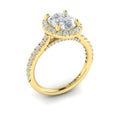 14kt Yellow Gold Oval Diamond Halo Engagement Ring