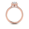 14K Rose Gold Pear Diamond Halo Engagement Ring