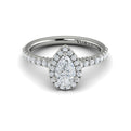 18kt White Gold Pear Diamond Halo Engagement Ring