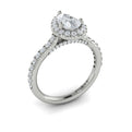 18kt White Gold Pear Diamond Halo Engagement Ring