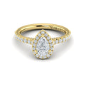 14kt Yellow Gold Pear Diamond Halo Engagement Ring