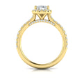 14kt Yellow Gold Pear Diamond Halo Engagement Ring