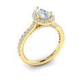 14kt Yellow Gold Pear Diamond Halo Engagement Ring