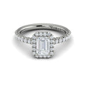 14kt White Gold Emerald Cut Diamond Engagement Ring