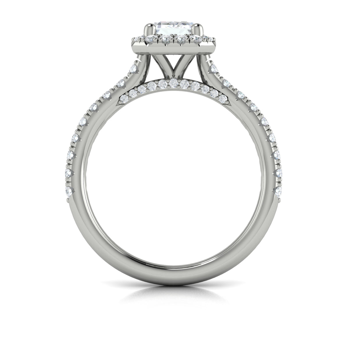 14kt White Gold Emerald Cut Diamond Engagement Ring