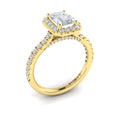 18kt Yellow Gold Emerald Cut Diamond Engagement Ring
