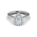 14kt White Gold Pear Diamond Vintage Halo Ring