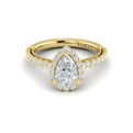 14kt Yellow Gold Pear Diamond Vintage Halo Ring