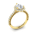 14kt Yellow Gold Pear Diamond Vintage Halo Ring