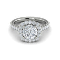 14kt White Gold Round Diamond Halo Engagement Ring