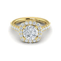 14kt Yellow Gold Round Diamond Bloom Halo Ring