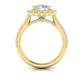 14kt Yellow Gold Round Diamond Bloom Halo Ring