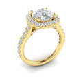 14kt Yellow Gold Round Diamond Bloom Halo Ring