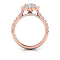 14K Rose Gold Oval Diamond Halo Engagement Ring