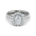 14kt White Gold Oval Diamond Halo Engagement Ring