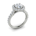 14kt White Gold Oval Diamond Halo Engagement Ring