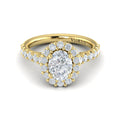 18kt Yellow Gold Oval Diamond Halo Engagement Ring