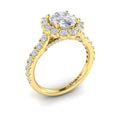 18kt Yellow Gold Oval Diamond Halo Engagement Ring