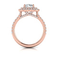 14K Rose Gold Double Halo Diamond Engagement Ring