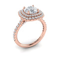 14K Rose Gold Double Halo Diamond Engagement Ring