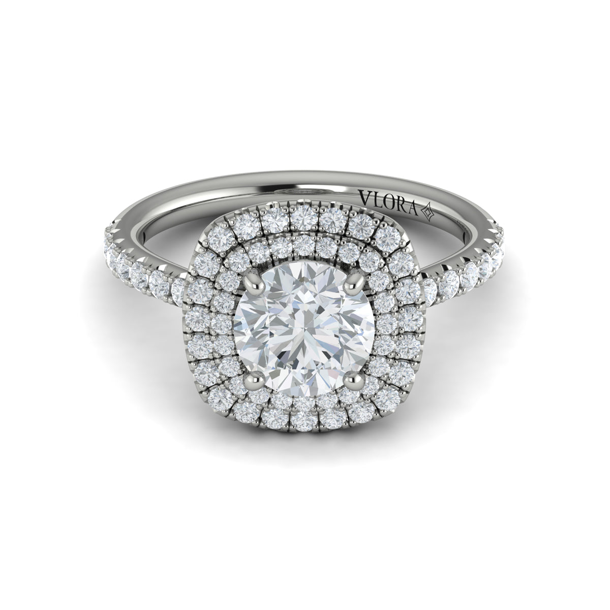 14kt White Gold Double Halo Diamond Engagement Ring