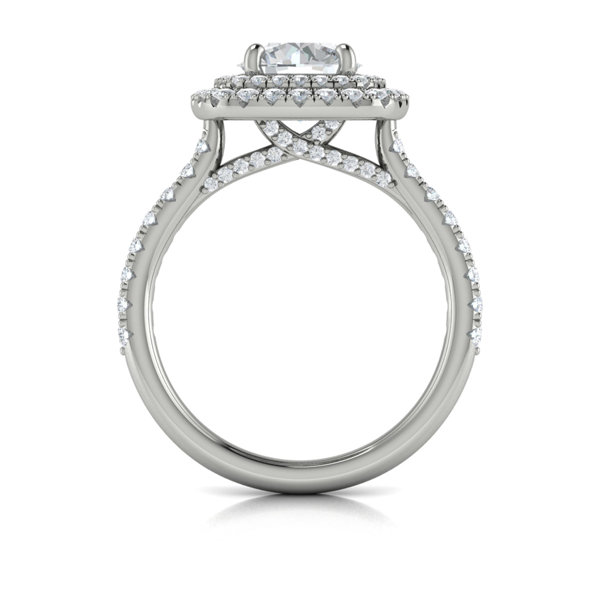 14kt White Gold Double Halo Diamond Engagement Ring