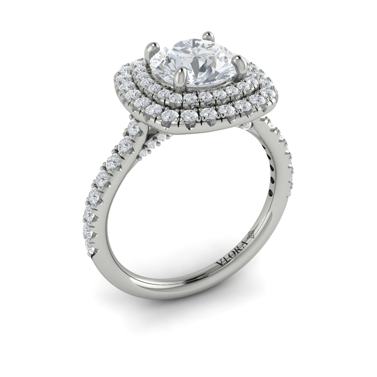 14kt White Gold Double Halo Diamond Engagement Ring