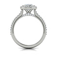 14kt White Gold Oval Diamond Bezel Halo Engagement Ring