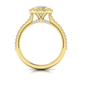 14kt Yellow Gold Oval Diamond Bezel Halo Engagement Ring