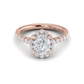 14K Rose Gold Oval Diamond Floating Halo Engagement Ring