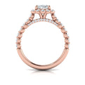 14K Rose Gold Oval Diamond Floating Halo Engagement Ring