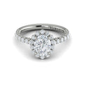 18kt White Gold Oval Diamond Floating Halo Ring