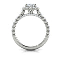 18kt White Gold Oval Diamond Floating Halo Ring