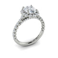 18kt White Gold Oval Diamond Floating Halo Ring
