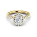 14kt Yellow Gold Oval Diamond Floating Halo Ring