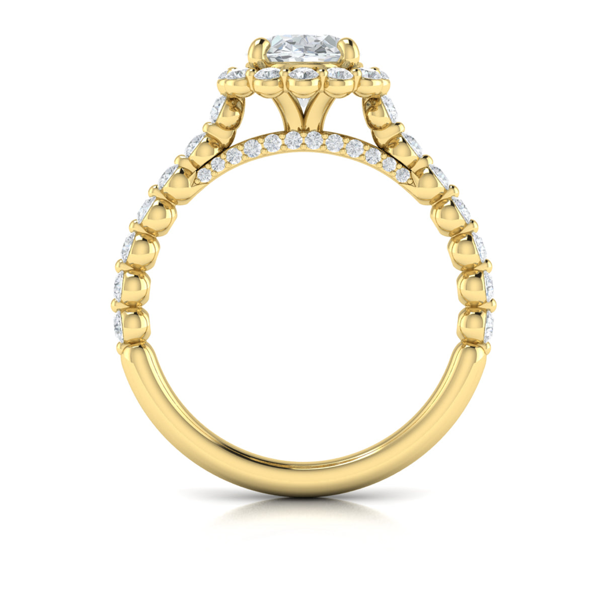 14kt Yellow Gold Oval Diamond Floating Halo Ring