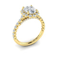 14kt Yellow Gold Oval Diamond Floating Halo Ring