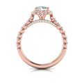 14K Rose Gold Round Diamond Floating Halo Ring