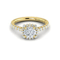 14kt Yellow Gold Round Diamond Floating Halo Ring