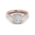 14K Rose Gold Round Diamond Floating Halo Ring