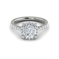 18kt White Gold Round Diamond Floating Halo Ring