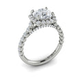 18kt White Gold Round Diamond Floating Halo Ring