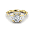 14kt Yellow Gold Round Diamond Floating Halo Ring
