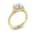 14kt Yellow Gold Round Diamond Floating Halo Ring