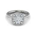 18kt White Gold Round Diamond Double Halo Engagement Ring