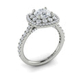 18kt White Gold Round Diamond Double Halo Engagement Ring