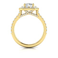 14kt Yellow Gold Round Diamond Double Halo Engagement Ring