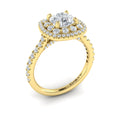 14kt Yellow Gold Round Diamond Double Halo Engagement Ring