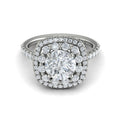 18kt White Gold Round Diamond Double Halo Engagement Ring