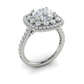 18kt White Gold Round Diamond Double Halo Engagement Ring